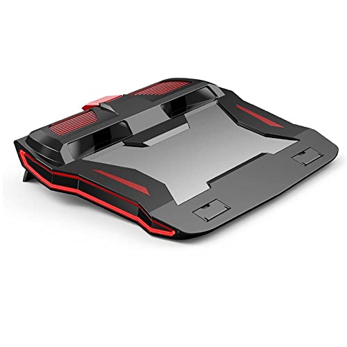 Base refrigeradora para laptop de 17,3 pulgadas con doble ventilador, filtro de polvo, anillo de goma flexible, luces multicolor y flujo de aire potente (versión arcoíris) miniatura 1