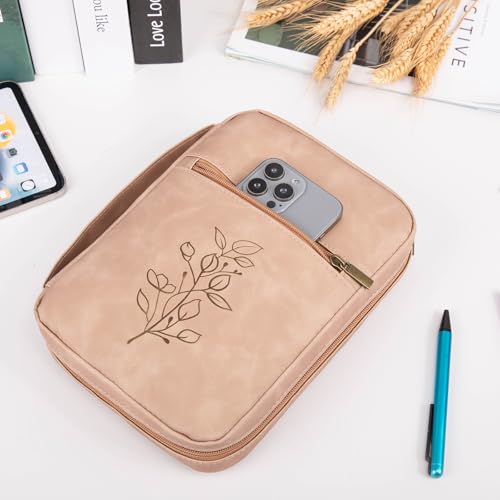 Large PU Leather Bible Cover for Men, Women Packed in Gift Box - Bible Carrying Case Debossed Bible Case - Bible Carrier - Bible Bag with Pocket for Bible Study Suppliers, Bible Gift for Book Lovers - Thumbnail 7