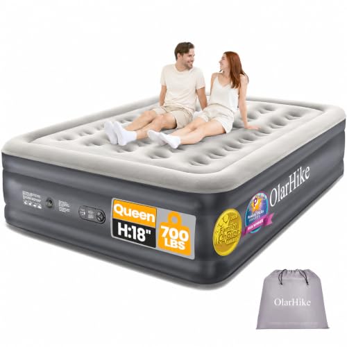 Image of OlarHike Air Mattress Queen with Built in Pump, 18 inch H Blow up Bed, 700lb