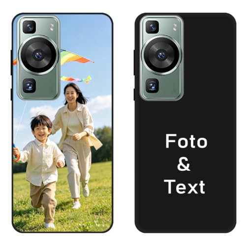 YonderYM Case Compatible with Huawei P60, Custom Photo Text Name Customized Personalized Gift Cover Black TPU
