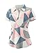 TFSDOD Women's Hawaiian Golf Shirts for Women Summer Quick Dry Moisture Wicking Cotton Polo Shirt Short Sleeve Collared Tee Floral Pink L