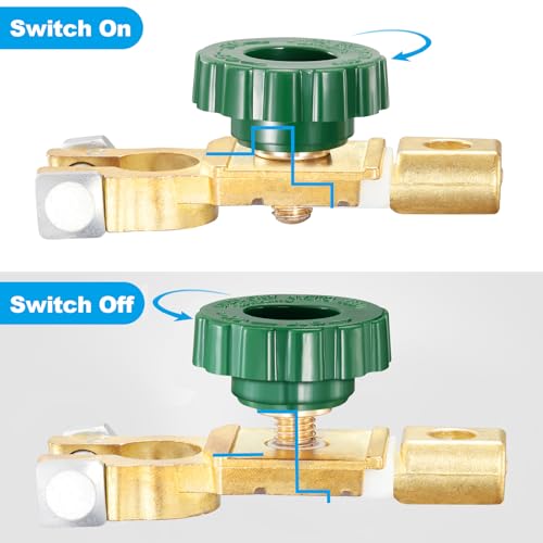 Spurtar 2 Piezas Desconectador de Bateria Cochede Batería 12V-24V 125A Cortacorrientes Interruptor Aislador Coche Camión Barco Vehículos - imagen 4