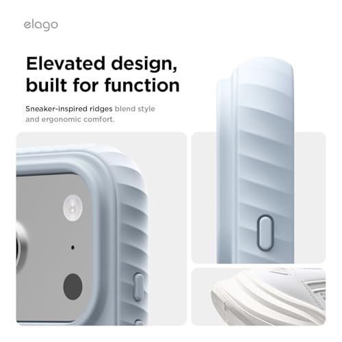 Image of elago Magnetic Ridge for iPhone 17 Pro Case, Premium Magnetic Silicone Case, Compatible with MagSafe, Liquid Silicone Material, Protective Cover, Shockproof, Slim Phone, 6.3 inch (Light Blue)
