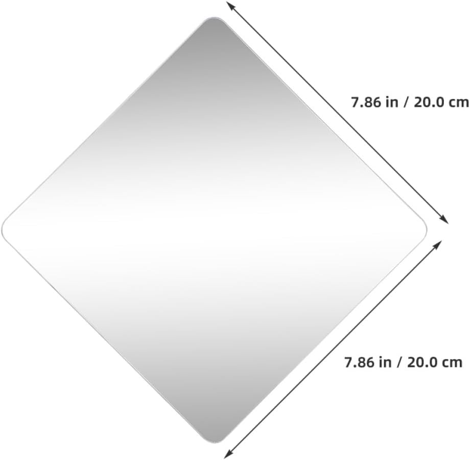 8pcs 20x20cm Self Adhesive Square Mirror Tiles, Unbreakable Acrylic Peel and Stick Wall Mirrors for Home Bedroom Bathroom DIY Decoration