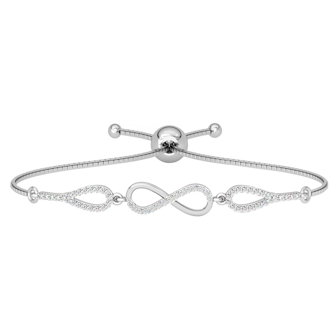 Clara 925 Pure Silver Stone Infinity Hand Bracelet | Adjustable, Anti Tarnish, Swiss Zirconia | Gift for Women and Girls Clara 925 Pure Silver Stone Infinity Hand Bracelet | Adjustable, Anti Tarnish, Swiss Zirconia | Gift for Women and Girls