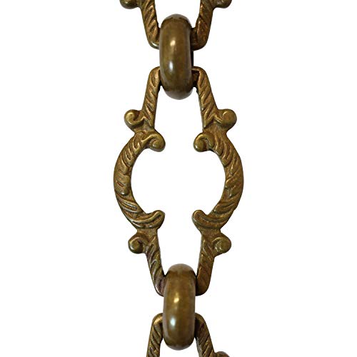 Image of RCH Hardware Decorative Antique Solid Brass Chain for Hanging, Lighting - Motif Unwelded Links (1 Foot)