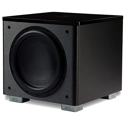 REL HT/1205 MKII 12-Inch Powered Subwoofer – Powerful Bass for HiFi Home Theater, Audiophile Stereo Systems, and Surround Sound – Premium High-End Subwoofer in Line Grained Black Finish