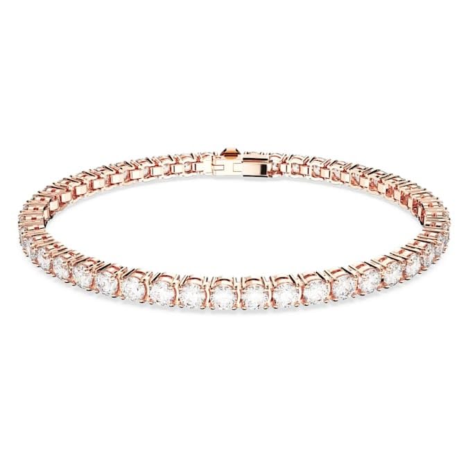 Image of 925 Sterling Silver Tennis Bracelet for Women & Girls | 18K Gold Plated Jewelry | Engagement, Wedding, Anniversary, Birthday, Diwali, Karwa Chauth & Festival Gift | Everyday & Office Wear Jewelry for Wife, Sister, Female