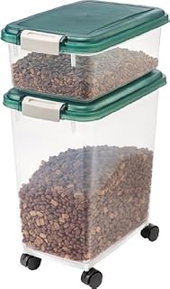 IRIS Airtight Pet Food Treat Storage Container Combo, Green