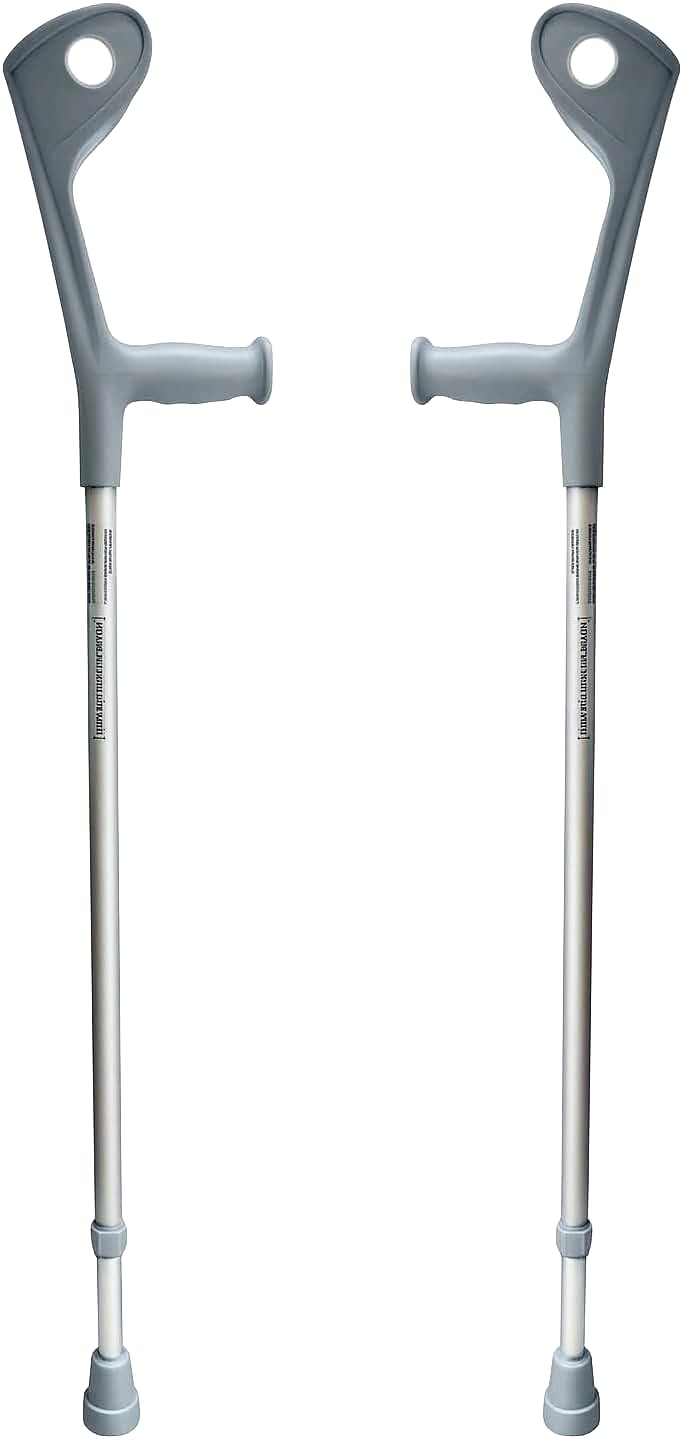 SPES - Coppia Stampelle Canadesi - Stampelle Ortopediche Regolabili in Altezza - Coppia di 2 Stampelle (grigio)