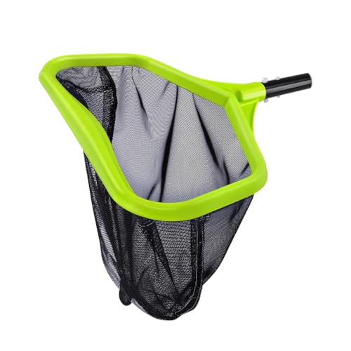 BNGXR Épuisette de piscine avec cadre en aluminium - Épuisette de fond de piscine à mailles fines - Pour le nettoyage de la piscine, de l'étang - Vert (pas de barre)