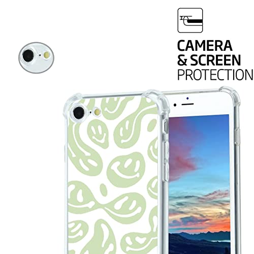 Somethi Compatible With Iphone Se(2022 2020) 8 7 Smiley Face Case,Indie Sage Green Hippie Trippy Iphone7/Iphone8/Iphone Se 2020(4.7-Inch) #TOP4