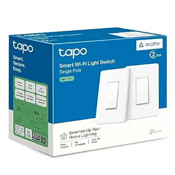 TP-Link Tapo Matter Smart Light Switch: Voice Control w/Siri, Alexa & Google Home | UL Certified | Timer & Schedule | Easy Guided Install | Neutral Wire Required | Single Pole | Tapo S505(2-Pack)