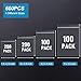 600 PCS Small Plastic Bags, Assorted Sizes, Mini Baggies, Transparent Jewelry Reclosable, Clear Resealable Poly for Pill, Beads, Screws, Packaging