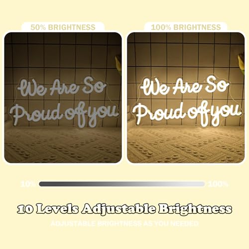 Image of We Are So Proud Of You Neon Sign Dimmable 2026 Graduation Decorations Led Wall Decor Graduation Party Light Up Sign Going Away Party Neon Lights Welcome Home Led Sign