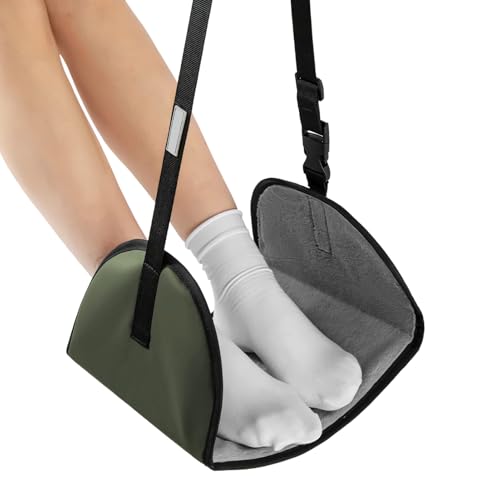 GTFYUDGH Hammac para pies de avión - Hamaca de pie ajustable para viajes largos, soporte para pies bajo escritorio | Reposapiés suspendido para avión oficina tren pausa almuerzo bajo coche