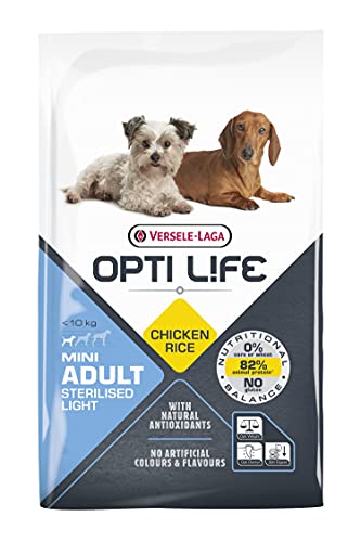 VERSELE-LAGA - Opti Life Adult Light Mini - Pienso para Perros con sobrepeso - Razas pequeñas - 7,5kg