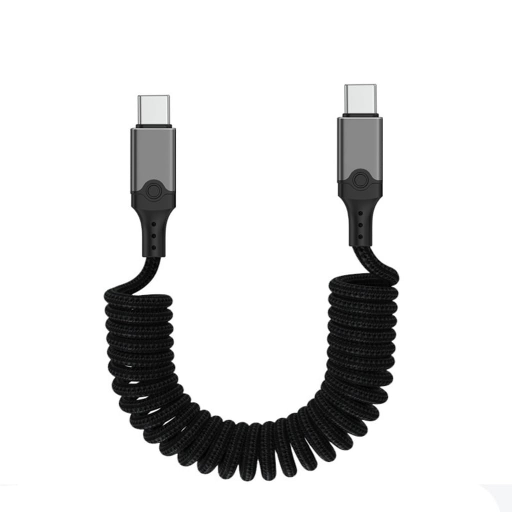 USB5 Tipo C Maschio a Maschio Cavo a Molla 240W Caricabatterie 80Gbps Linea Dati Uscita 16K per Dispositivi di Tipo C