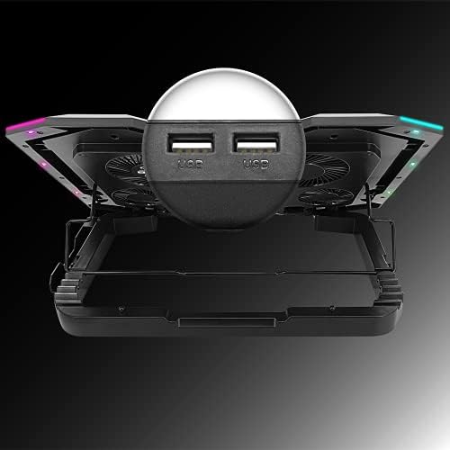 EMPIRE GAMING - Guardian S-C100 chłodziarka do laptopa RGB dla graczy 6 wentylatorów kontroler LCD 5 ustawień wysokości kompatybilna z 12 do 17 cali zdejmowany uchwyt na smartfon
