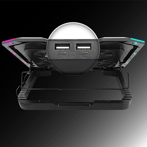 EMPIRE GAMING - Guardian S-C100 Refrigerador PC Ordenador Portátil RGB Gamer – 6 Ventiladores - Controlador LCD - 5 Alturas Regulables – Compatible de 12’’ a 17’’ -Soporte Smartphone Desmontable