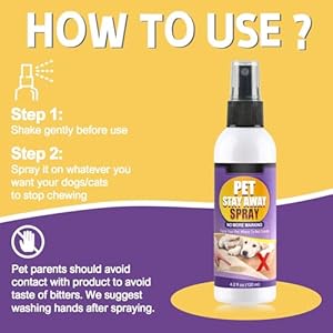 No Chew Spray for Dogs. Bitter Apple Spray for Dogs to Stop Chewing. Dog Training Aids to Prevent Dogs from Biting. Alcohol Free, Furniture, Plant and Pet Safe. Indoor and Outdoor Use, 4.2 oz. No Chew Spray for Dogs. Bitter Apple Spray for Dogs to Stop Chewing. Dog Training Aids to Prevent Dogs from Biting. Alcohol Free, Furniture, Plant and Pet Safe. Indoor and Outdoor Use, 4.2 oz.