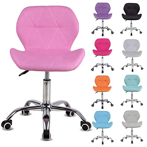 Preisvergleich Produktbild GWFVA Bürostuhl, Bürostuhl, gepolstert, höhenverstellbar durch Computer, Möbel / Büromöbel (Rosa, Stoff), Fabric, Pink