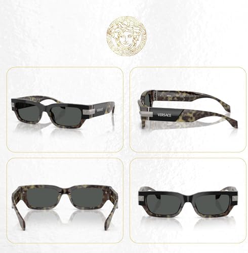 Versace VE4465 Rectangular Sunglasses for Men +BUNDLE with ACCESSORY EYEWEAR KIT