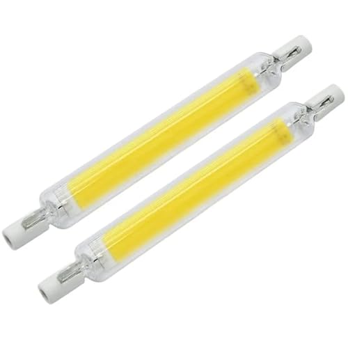 HalcyonFit Super Bright R7S LED Glass Tube COB Bulb High Power Corn Lamp Energy Efficient Replacement for Halogen Light Long-Lasting and Powerful Spotlight (Cold White,50W 118mm)