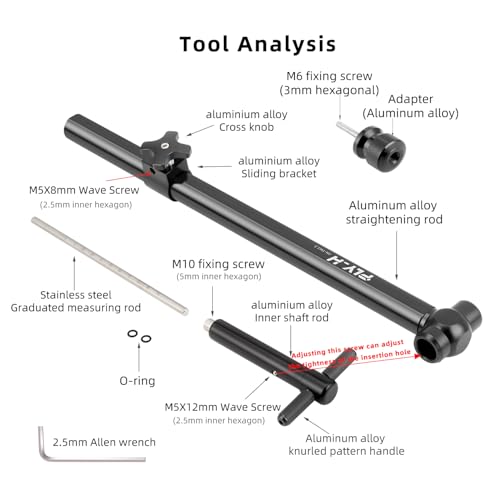 FLY_H Bicycle Derailleur Hanger Alignment Gauge Tool,Bike Tail Hook Alignment Tool, Bicycle Manual Transmission Brake Lever Height angle Symmetrical Horizontal Adjustment tool,Multifunctional Tool - Thumbnail 3