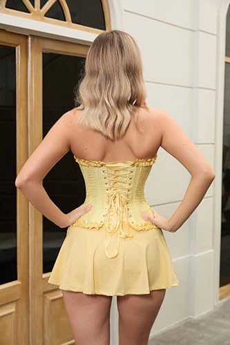 Vrapo Corpete feminino com corpete | Lingerie modelador de cintura com cadarço acima do busto, Amare