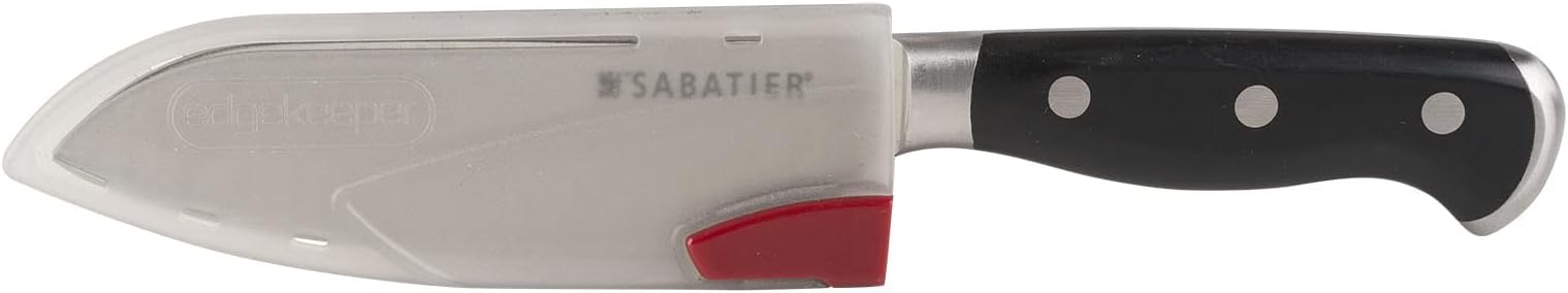 Sabatier Edgekeeper Stainless Steel Self-Sharpening Utility Knife 12cm , Ideal for Mincing Herbs, Cutting Vegetables and Fileting Fish, Grey