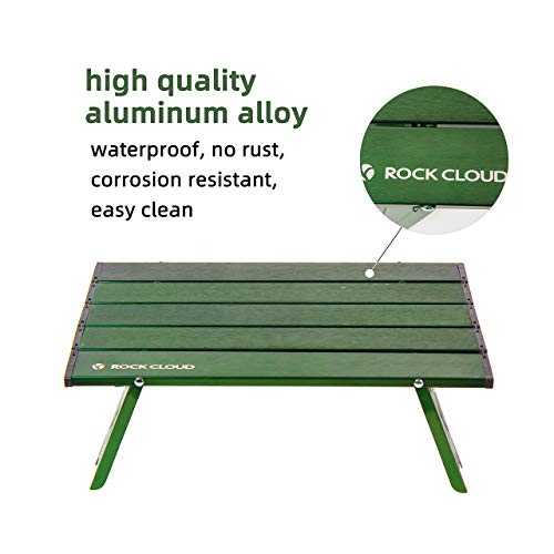 Rock Cloud Folding Beach Table Aluminum Portable Camping Table Ultralight, Green #TOP5