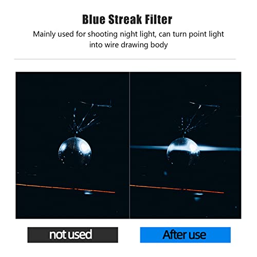 Zyyini Blue Streak Special Effects Filter, 52Mm 55Mm 58Mm Special Effects Lens Filter Anamorphic Special Effects Filter,Compatible With Most Digital Cameras On The Market(52Mm/2.0In) #TOP1