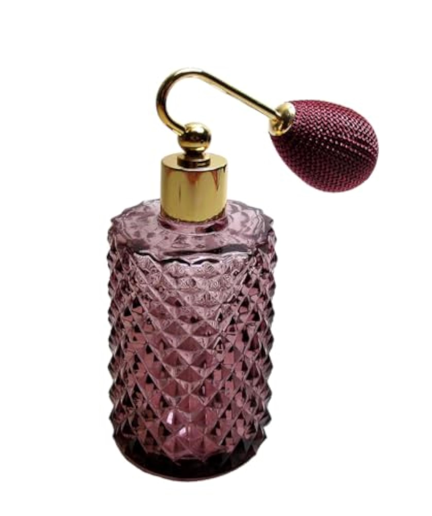 Refillable Perfume Atomizer with Burgundy Squeeze Bulb