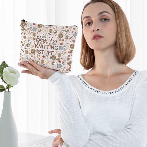 Image of G2TUP Yarn Storage Bag Knitting Zipper Pouch for Crochet Beginners Knitting Lovers Crochet Sht (Knitting Stuff New)