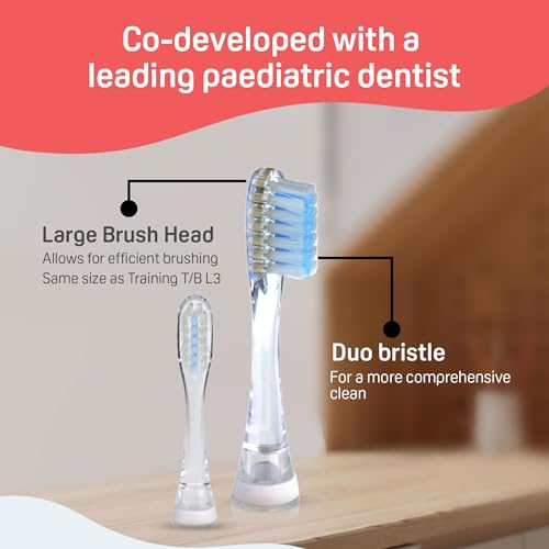 Image of Pigeon Gentle Kids Electric Toothbrush | Soft Bristles for Children | Replaceable Battery with 2 Spare Brush Heads | Easy Daily Oral Care