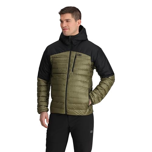 Outdoor Research Men's Helium Down Hoodie, Ranger Green/Black, M