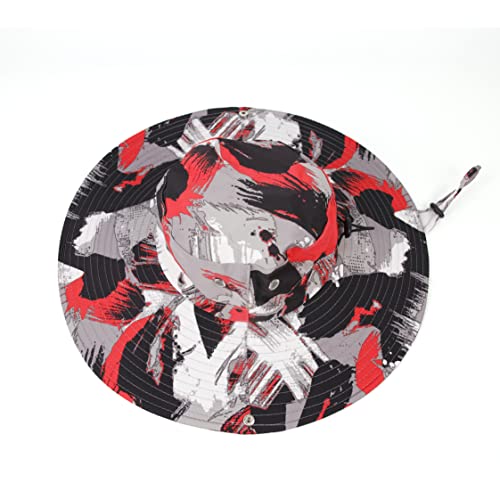 Sun Hat Men Women Summer Uv Protection Wide Brim Beach Hat Waterproof Hat Foldable Fishing Hat With Adjustable Chin Strap And Breathable Upf50+ Mesh Hats Camouflage Cowboy Hat Red #TOP1