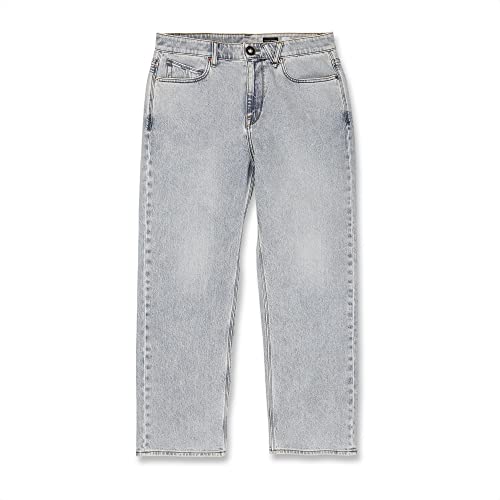 Volcom Men's Regular Nailer Relaxed Fit Denim Jean Pant, Heavy Worn Faded, 36