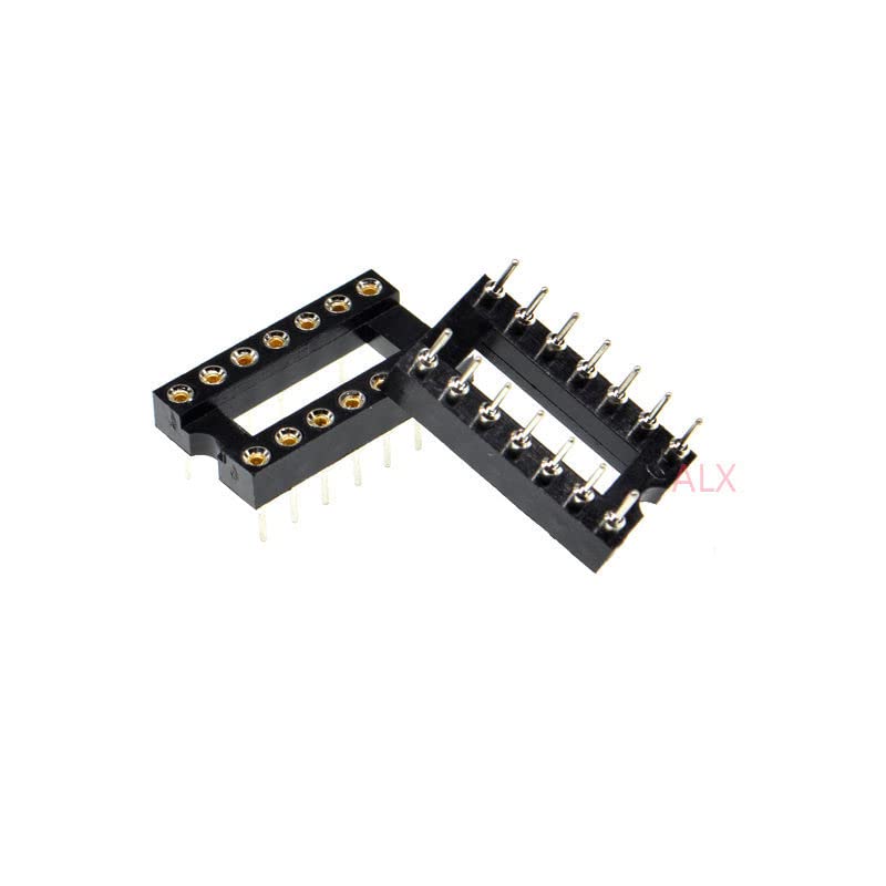 10PCS DIP14 IC Round Hole Socket 14p DIP CHIP Test Holder Adaptor 14 PIN dip-14 DIP 14PIN 2.54MM Pitch Connector