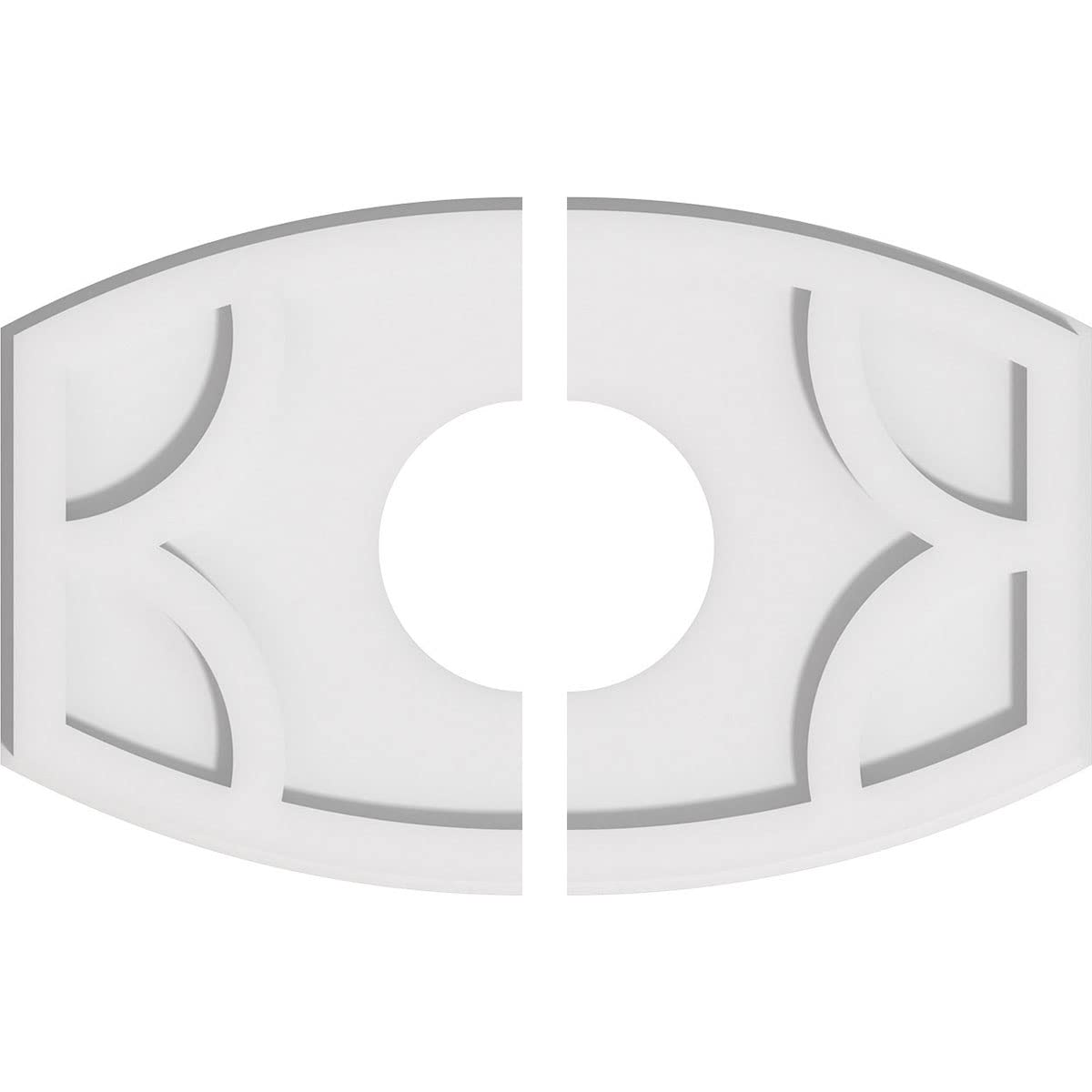 Ekena Millwork CMP18X12KY2-05000 Kailey Architectural Grade PVC Contemporary, Two Piece Urethane Ceiling Medallions 18"W x 12"H x 5"ID x 9 3/4"C x 1"P