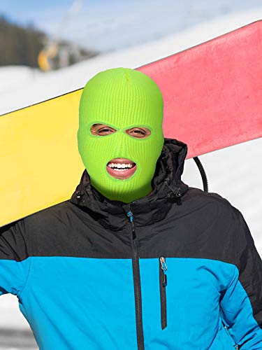 Image of SATINIOR 3 Holes Ski Mask Full Face Cover Outdoor Balaclava Winter Knitted Neck Gaiter for Halloween Sports Cycling
