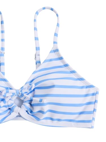 Image of COZYEASE Girls' 2 Piece Ditsy Floral Print Knot Front Ruched Triangle Bikini Swimsuit
