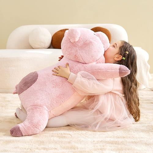 Image of IKASA Large Pig Soft Toy Giant Cuddly Toy, 78 cm Large Plush Toy, Cute Giant Fluffy Soft Jumbo Plush Toy, Gift for Children