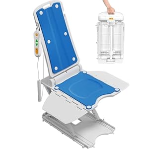 Elevador Eléctrico de Silla – Elevador de Piso para Caídas de Ancianos, Soporta Hasta 308 Libras, Elevador de Baño Impermeable IPX8, Diseño Plegable e Inalámbrico Recargable, Asistencia de