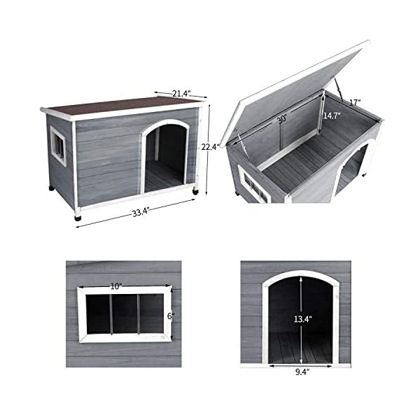 Wood-Dog-Houses-Outdoor-Insulated-Weatherproof-Dog-Houses-Outside-with-Door-Cute-Wooden Weatherproof Dog Houses