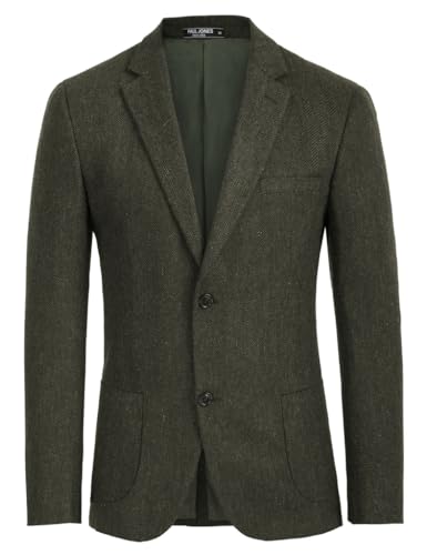 PJ PAUL JONES Herren Sakko Harris Tweed - Vintage Blazer Mit 2 Knöpfen Für Business & Freizeit