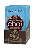 Das Original aus den USA David Rio - Elephant Vanilla Chai  Chai Tee mit schwarzem Tee, Gewürzen und Vanillearoma  Display mit 12 Tassenportionen  336g (12 x 28g)