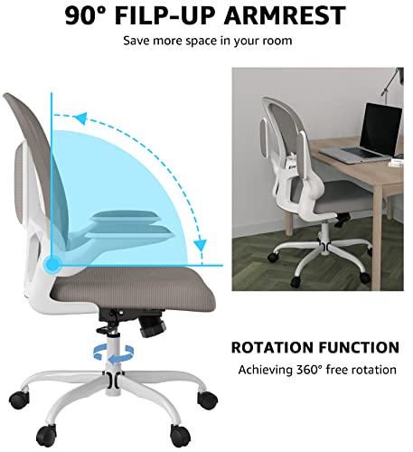 Ergonomic Office Chair, Comfort Swivel Home Office Task Chair, Breathable Mesh Desk Chair, Lumbar Support Computer Chair With Flip-Up Arms And Adjustable Height #TOP4
