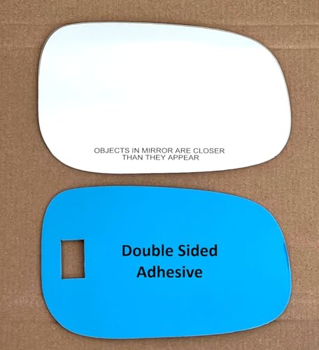 New Replacement Mirror Glass with Full Size Adhesive for Volvo | 2007-2009 S60 | 2007-2011 S80 S40 V50 V70 | 2008-2013 C30 C70 | Passenger Side View Right RH - Check Year For Fitment